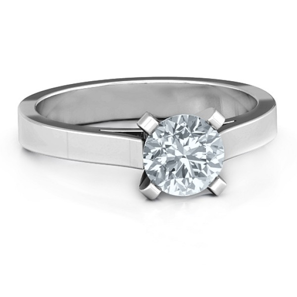 Sterling Silver Classic Solitaire Ring - All Birthstone™