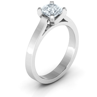 Sterling Silver Classic Solitaire Ring - All Birthstone™
