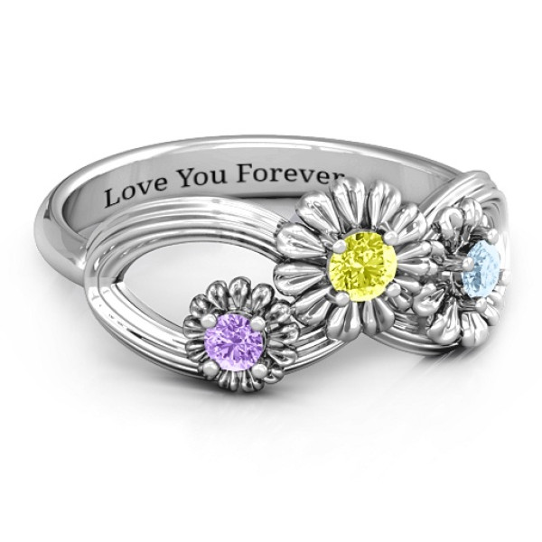 Sterling Silver Endless Spring Infinity Ring - All Birthstone™