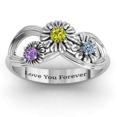 Sterling Silver Endless Spring Infinity Ring - All Birthstone™