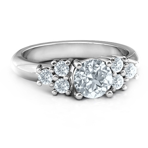 Sterling Silver Flourish Engagement Ring - All Birthstone™