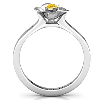 Sterling Silver Flourish Rose Ring - All Birthstone™