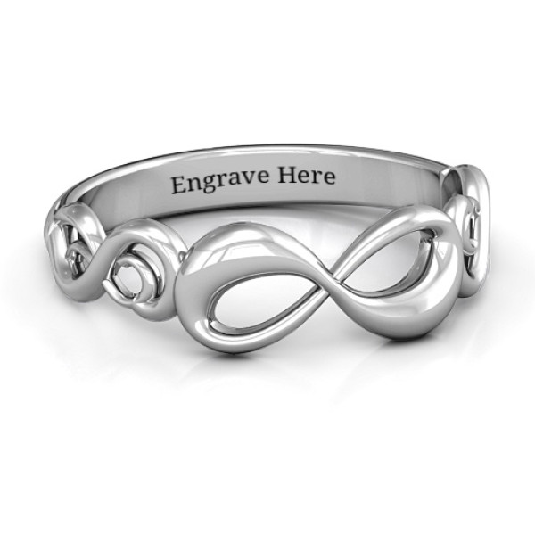 Sterling Silver Groovy Infinity Ring - All Birthstone™