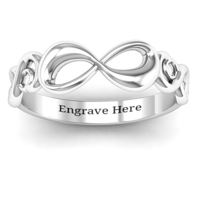 Sterling Silver Groovy Infinity Ring - All Birthstone™