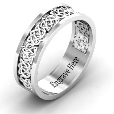 Sterling Silver Half Eternity Celtic Ring - All Birthstone™