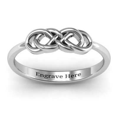 Sterling Silver Infinity Knot Ring - All Birthstone™