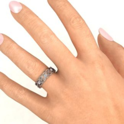 Sterling Silver Intertwined Love Band Ring - All Birthstone™