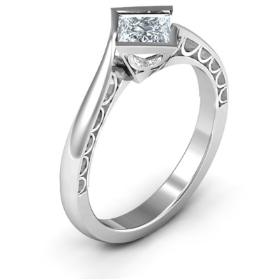 Sterling Silver Krista Princess Cut Ring - All Birthstone™