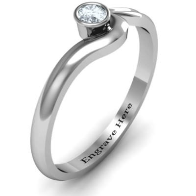 Sterling Silver Low Wave Ring - All Birthstone™