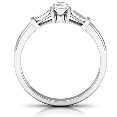 Sterling Silver Marquise Cut Love Ring - All Birthstone™