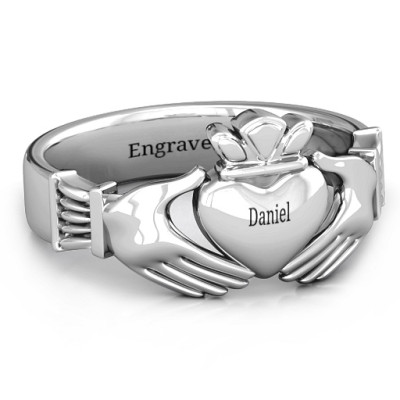 Sterling Silver Men's Classic Celtic Claddagh Ring - All Birthstone™