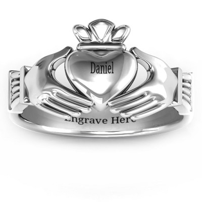 Sterling Silver Men's Classic Celtic Claddagh Ring - All Birthstone™