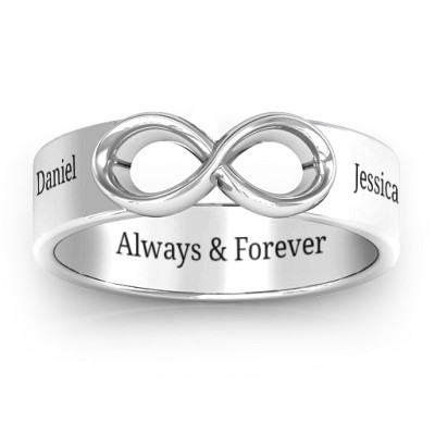 Sterling Silver Men's Expression of Infinity Band - All Birthstone™