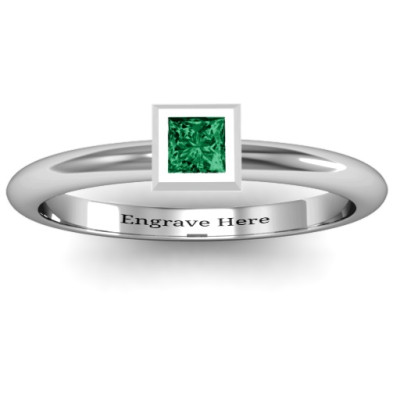 Sterling Silver Ovation Classic Princess Setting Ring - All Birthstone™
