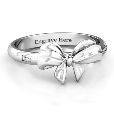 Sterling Silver Papillon Bow Ring - All Birthstone™