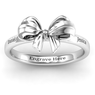 Sterling Silver Papillon Bow Ring - All Birthstone™
