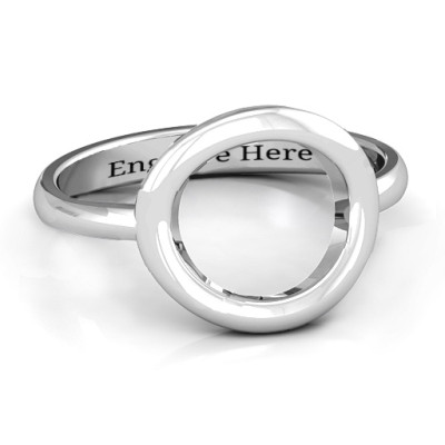 Sterling Silver Simple Circle Karma Ring - All Birthstone™