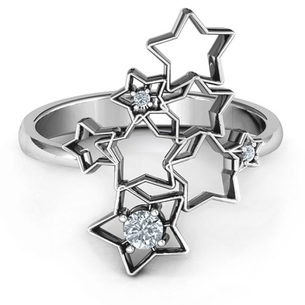 Sterling Silver Sparkling Constellation Ring - All Birthstone™