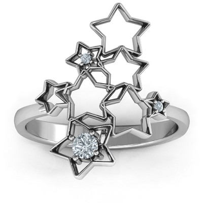Sterling Silver Sparkling Constellation Ring - All Birthstone™