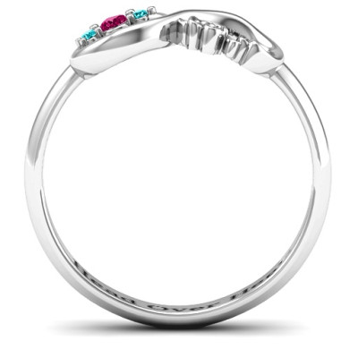 Sterling Silver Sparkly Love Infinity Ring - All Birthstone™