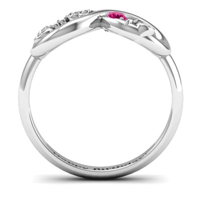 Sterling Silver Sweet 16 with Birthstone Infinity Ring  - All Birthstone™