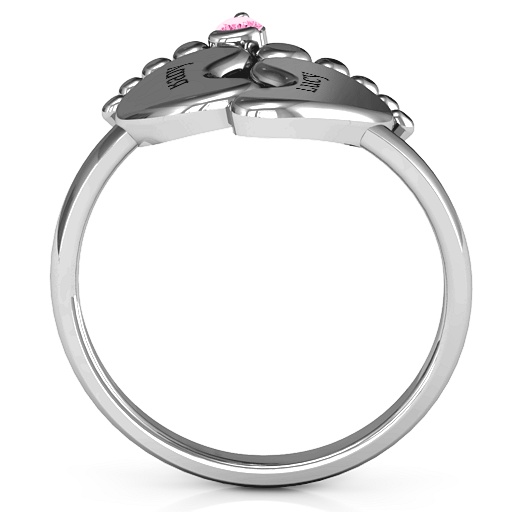 Sterling Silver Toe-tally In Love Engravable Birthstone Footprint Ring ...