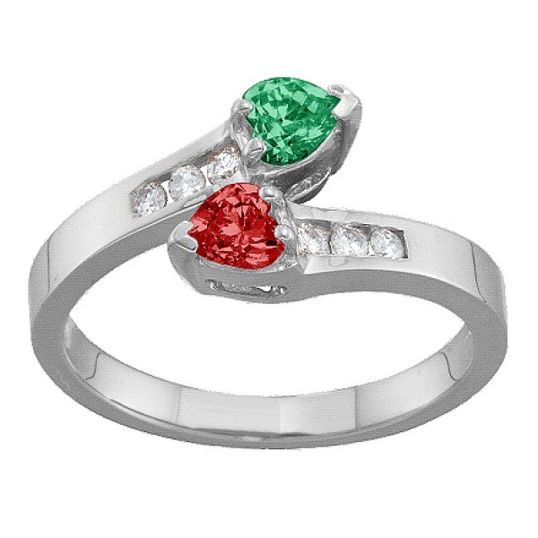 Sterling Silver Trail Hearts Ring - All Birthstone™