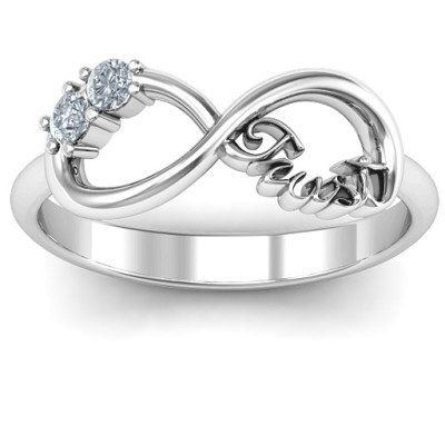 Sterling Silver Trust Infinity Ring - All Birthstone™