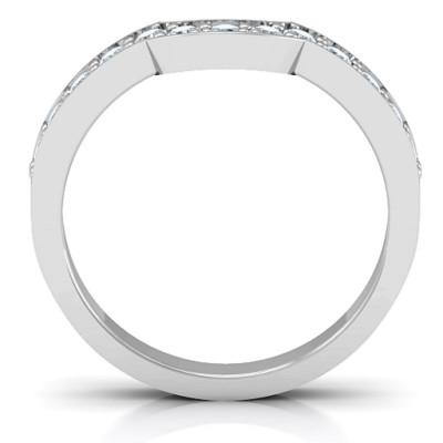 Sterling Silver U-Shape Shadow Ring - All Birthstone™
