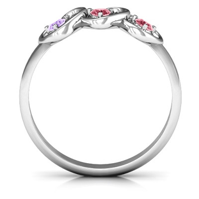 Three's Company Triple Heart Gemstone Ring  - All Birthstone™