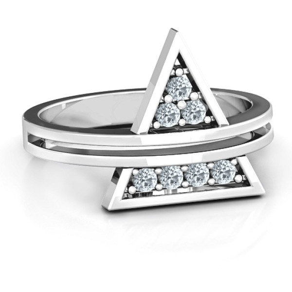 Triangle of Glam Geometric Ring - All Birthstone™