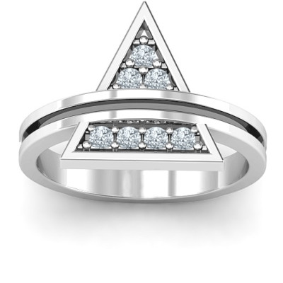 Triangle of Glam Geometric Ring - All Birthstone™