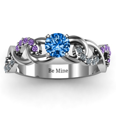 Triple Infinity with Accents Ring - All Birthstone™