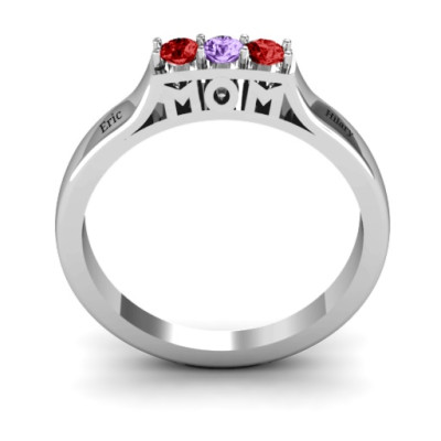Triple Round Stone MOM Ring  - All Birthstone™