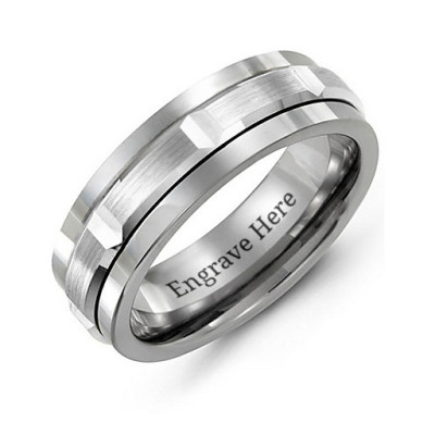 Tungsten Men's Polished Centre Tungsten Band Ring - All Birthstone™