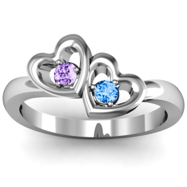 Twin Hearts Ring - All Birthstone™