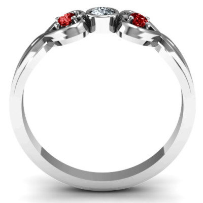 Twin Hearts with Centre Bezel Ring - All Birthstone™