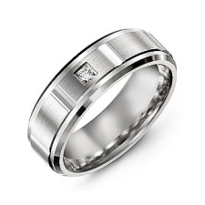 Men's Vertical Diamond-Cut Ring: Stories in Sterling & Gold
