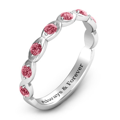 Vintage Glamour Accented Band - All Birthstone™