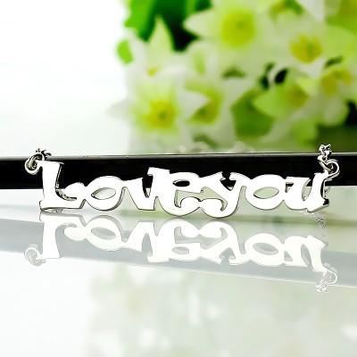 Cute Cartoon Ravie Font 18ct White Gold Plated Name Necklace - All Birthstone™