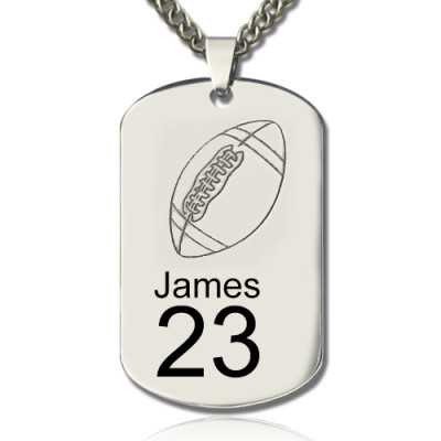 Man's Dog Tag Rugby Name Necklace - All Birthstone™