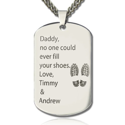 Father' Day Gift Dog Tag Name Necklace - All Birthstone™