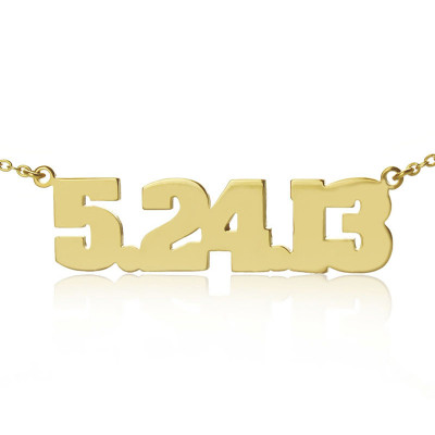 Gold Plated Silver Number Necklace - All Birthstone™