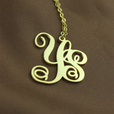 18ct Gold Plated 2 Initial Monogram Necklace - All Birthstone™