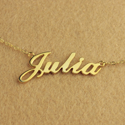 Solid Gold 18ct Julia Style Name Necklace - All Birthstone™