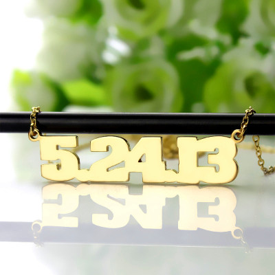 Gold Plated Silver Number Necklace - All Birthstone™