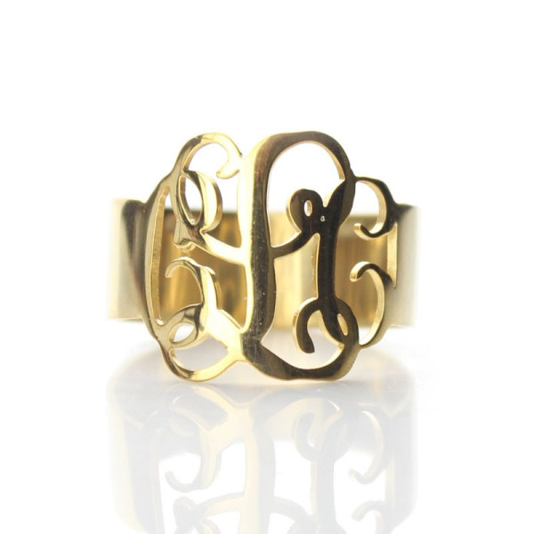 Solid Gold Personalised Monogram Ring - All Birthstone™