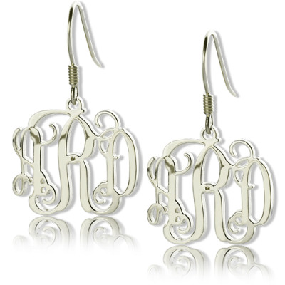Personalised Sterling Silver Monogram Earrings - All Birthstone™