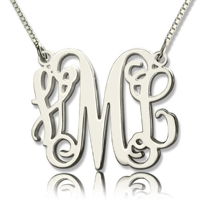 Personalised Monogram Initial Necklace Sterling Silver - All Birthstone™