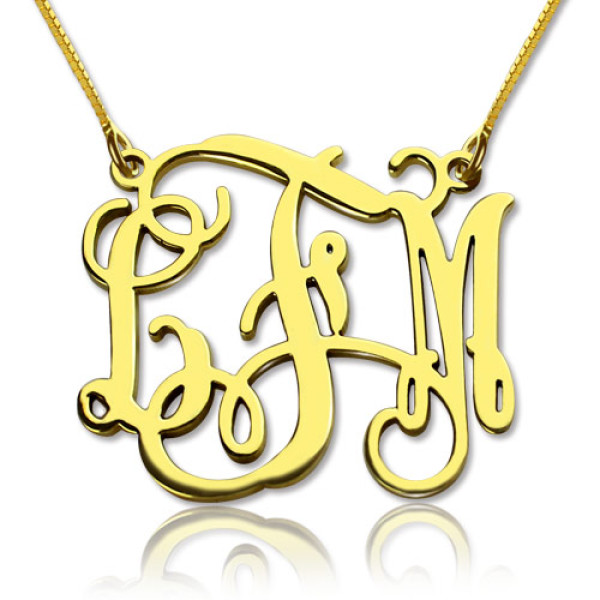 Custom Monogram Necklace 18ct Gold Plated - All Birthstone™